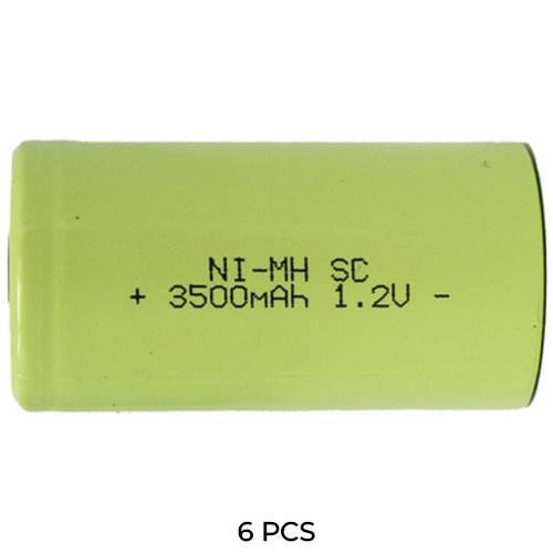 6-Pack Sub C NiMH Batteries (3500 mAh)