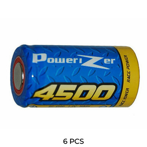 Powerizer 6-pack Sub C NiMH batteries with 4500 mAh capacity