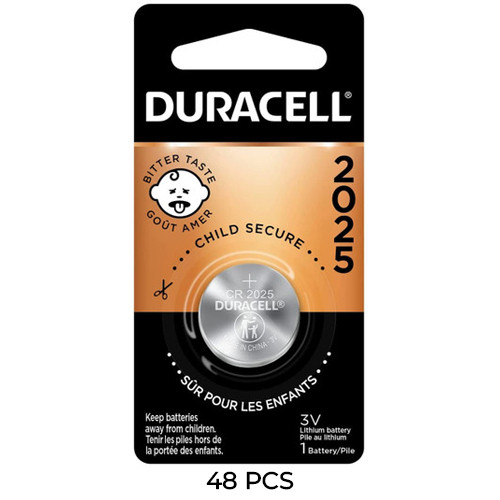 48-Pack CR2025 Duracell 3 Volt Lithium Coin Cell Batteries