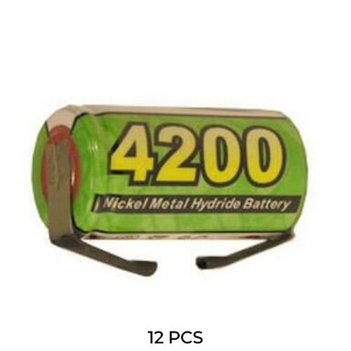 12-Pack Sub C Powerizer NiMH Batteries with Tabs (4200 mAh)