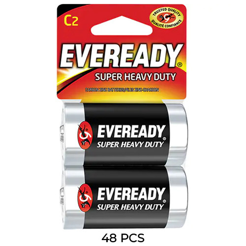 48-Pack C Eveready Super Heavy Duty Batteries (24 Cards of 2)