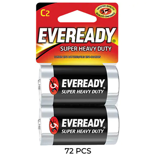 72-Pack C Eveready Super Heavy Duty Batteries (36 Cards of 2)