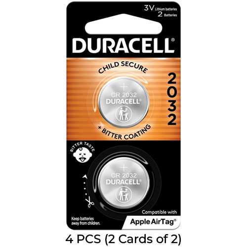 Duracell DL2032 3 volt lithium coin cell batteries 4-pack
