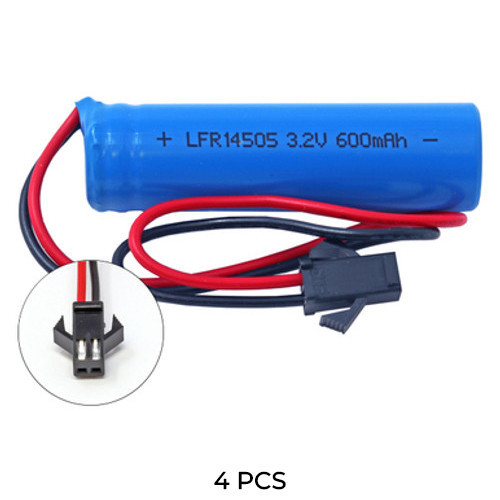 4-Pack 3.2V 600mAh LiFePO4 14500 batteries for Gama Sonic lights