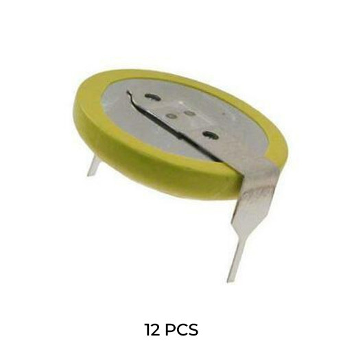 Panasonic BR1632/HFN 3V lithium coin cell battery with pins, 12-pack