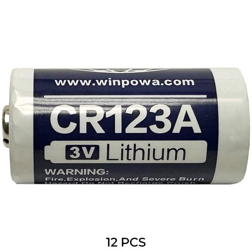 12-Pack CR123 WinPow 3 Volt Lithium Batteries