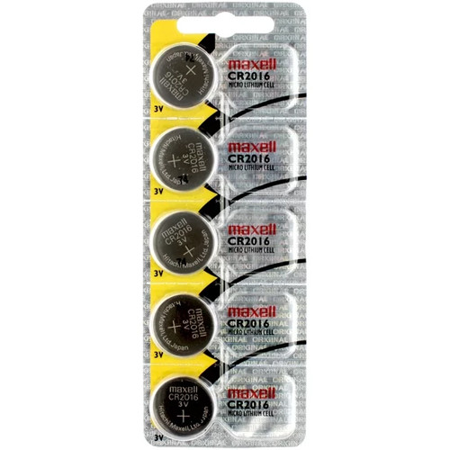 5-Pack Maxell CR2016 3V Lithium Batteries (On Card)