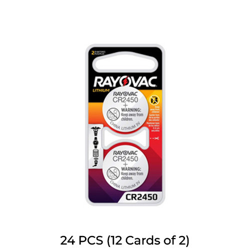 Rayovac CR2450 3 Volt lithium coin cell batteries 24-pack