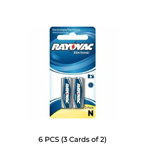6-Pack Rayovac N Size LR1 (E90) 1.5 Volt Alkaline Batteries (3 Cards of 2)
