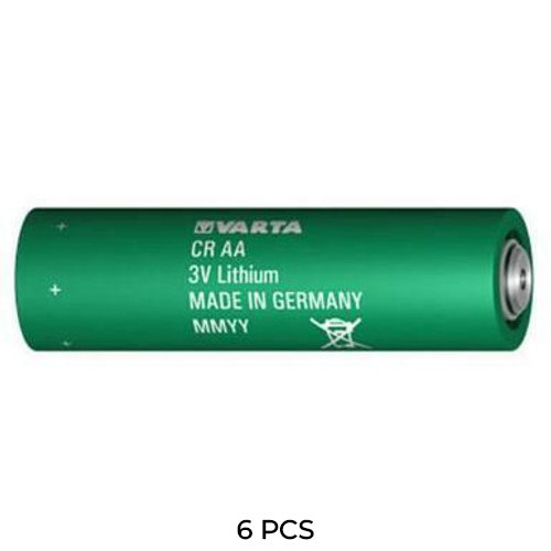 6-pack Varta CRAA 3V lithium AA batteries in retail packaging