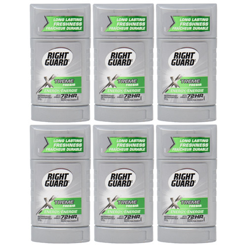6-Pack Right Guard Xtreme Defense 5 Deodorant Antiperspirant Energy