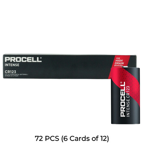 72-Pack CR123 Duracell Procell Intense Lithium Batteries