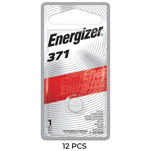 12-pack Energizer 371 SR920SW silver oxide button batteries