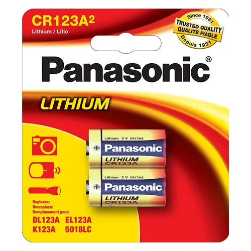 CR123 Panasonic Photo Lithium Battery (2 Card) (CR123APA2B)