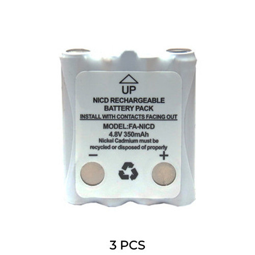 3-pack Cobra 4.8V 350 mAh NiCd Microtalk radio batteries