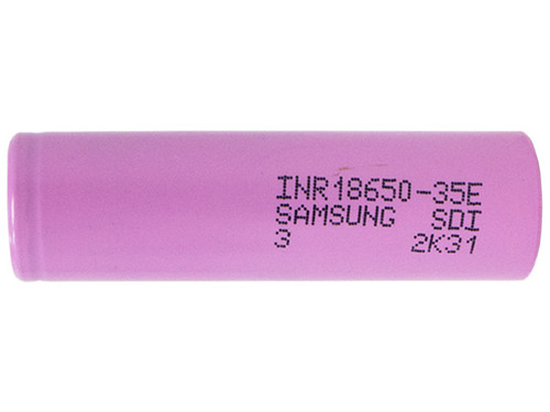 Samsung 18650 3.6V 3500mAh 35E lithium ion battery front view