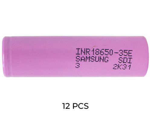 12-Pack 18650 3.6v Samsung 3500 mAh (35E) li-on Batteries