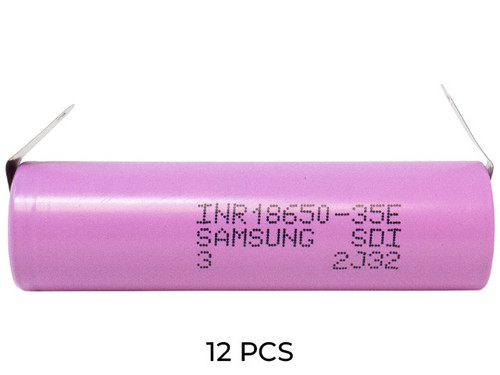 12-pack Samsung 18650 3500mAh rechargeable Li-Ion cells