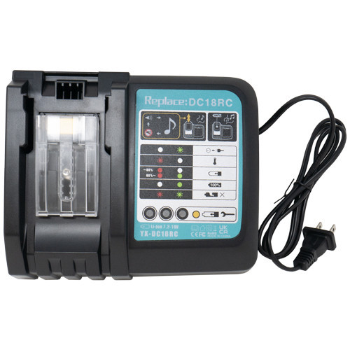 Makita DC18RCT LCD screen battery charger front view