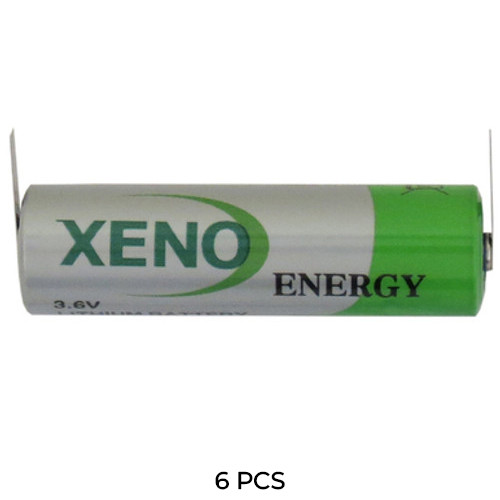 6-Pack Xeno XL-060F 3.6V AA 2.4Ah Lithium Batteries with Tabs