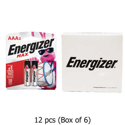 12-Pack AAA Energizer MAX E92BP-2 Alkaline Batteries (6 Cards of 2)