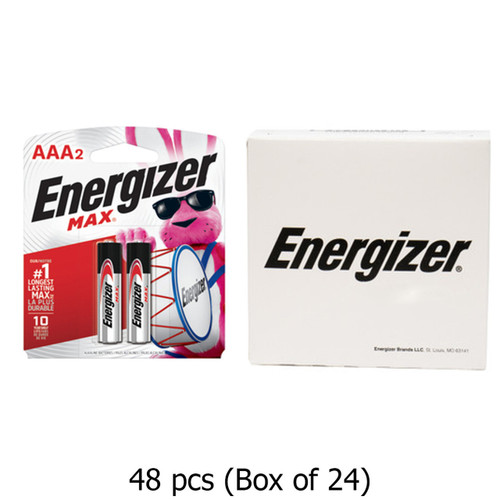 48-pack Energizer MAX AAA alkaline batteries, model E92BP-2