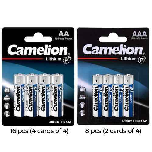 Camelion 1.5V lithium batteries in retail packaging