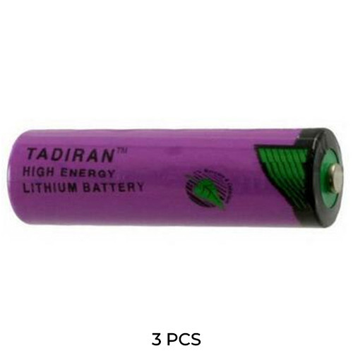 Three Tadiran TL-2100/S AA 3.6V lithium batteries