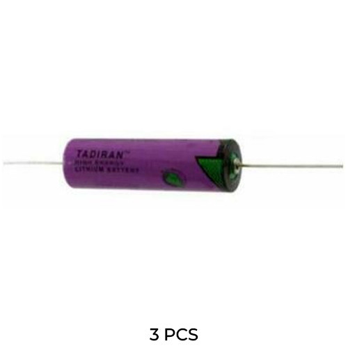 3-pack Tadiran TL-5104/P 3.6V AA lithium batteries with axial leads