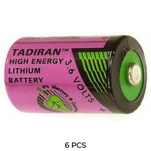6-pack Tadiran TL-2150/S 3.6V 1/2 AA lithium batteries