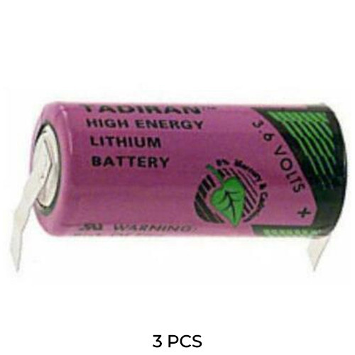 3-Pack Tadiran TL-5955/T 3.6V 2/3 AA lithium batteries with tabs