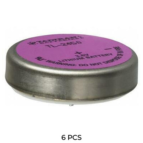 6-Pack Tadiran TL-2450/P 3.6V 0.55 Ah Lithium Batteries w/ PC Pins