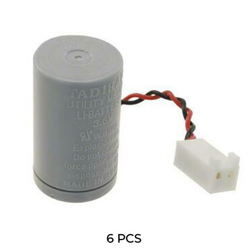 6-pack Tadiran TL-5276/W 3.6V lithium batteries with 2-pin connector