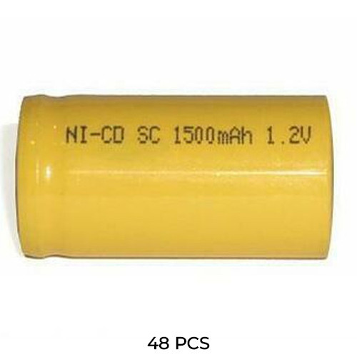 48-Pack Sub C NiCd Batteries (1500 mAh)
