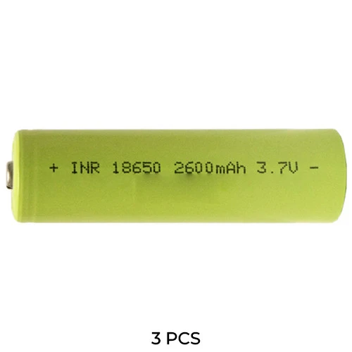 3-Pack 18650 3.6v Lishen 2600mAh li-ion Batteries (Button Top)