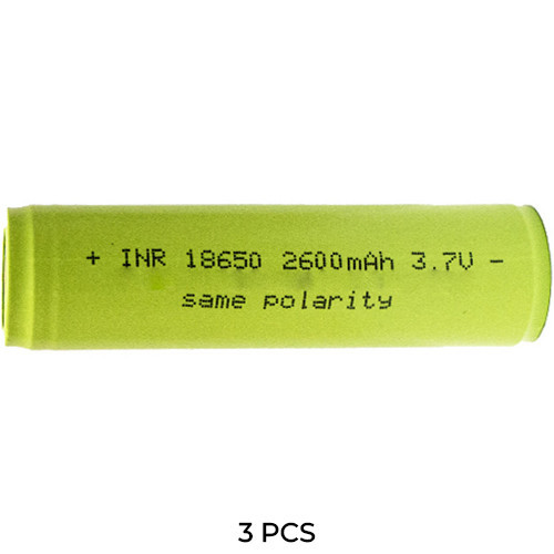 Three Power Portable 18650 rechargeable Li-ion batteries