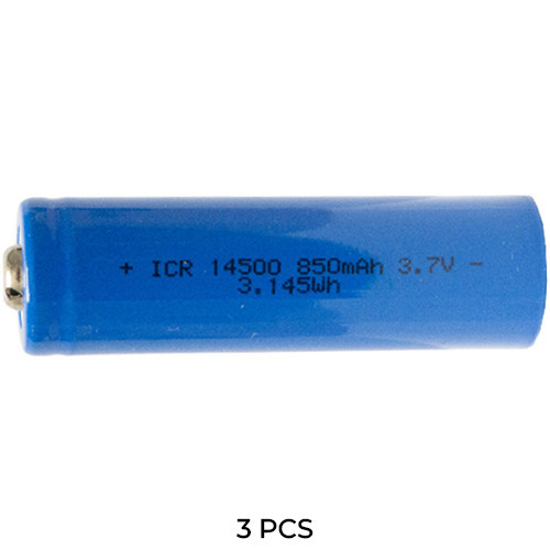 Power Portable 14500 AA 3.7V 850mAh button top battery