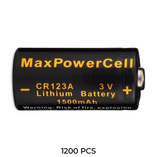1200-pack MaxPowerCell CR123A 3V lithium batteries