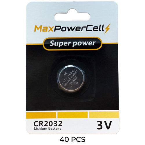 MaxPowerCell CR2032 3V lithium coin batteries on card