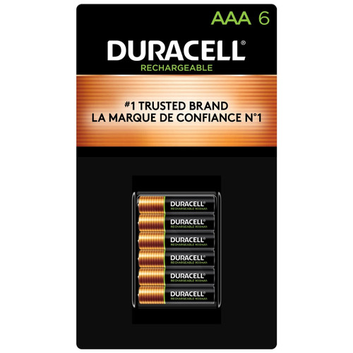 Duracell AAA 900mAh NiMH rechargeable batteries, 6-card pack