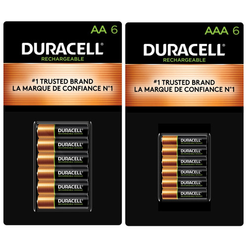 6 x AA (2500 mAh) + 6 x AAA (900 mAh) NiMH Duracell Rechargeable Batteries Combo Wholesale & direct to consumer