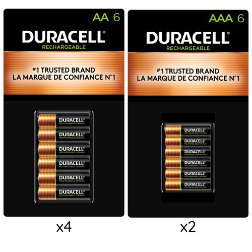Duracell rechargeable AA and AAA NiMH battery combo pack