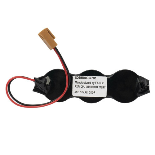 GE Fanuc IC698ACC701 3 volt lithium PLC battery with wire leads