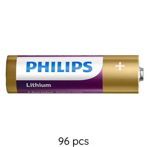 96-Pack AA Philips 1.5V Lithium Batteries