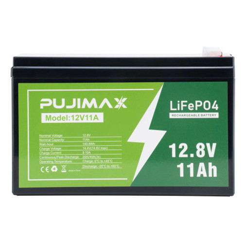 Front view of Pujimax LiFePO4 battery pack with SKU 26788