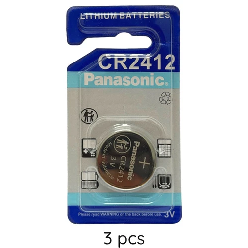 3-Pack Panasonic Cr2412 3V Lithium Batteries (On Card)