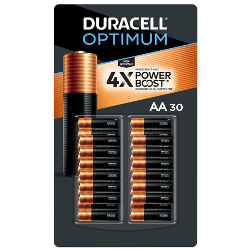 Duracell Optimum Powerboost AA alkaline batteries 30 pack
