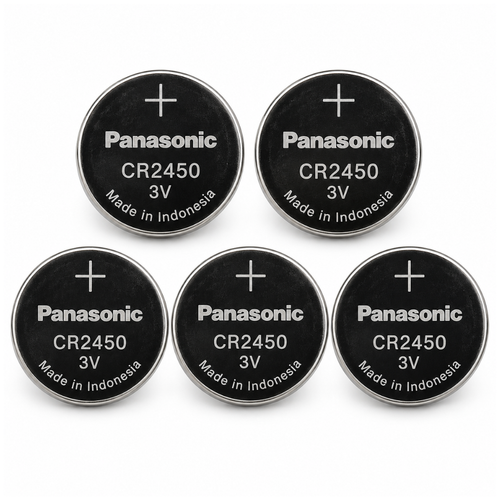 5-Pack CR2450 Panasonic 3 Volt Lithium Coin Cell Battery
