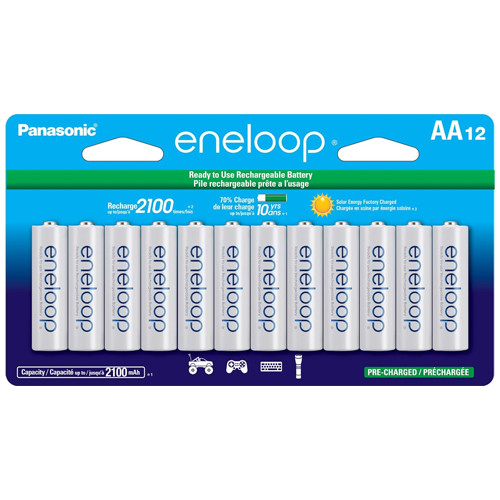 AA Panasonic NiMH (2000mAh) Eneloop Batteries (12 Pack) (BK3MCCA12FA)