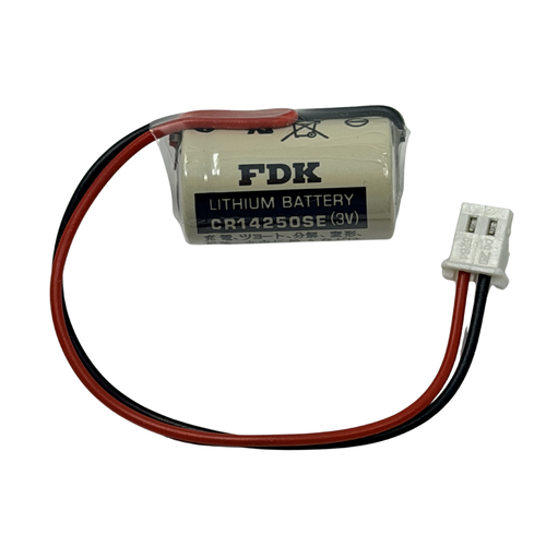 Close-up of white plug on FDK CR14250SE-AB PLC battery